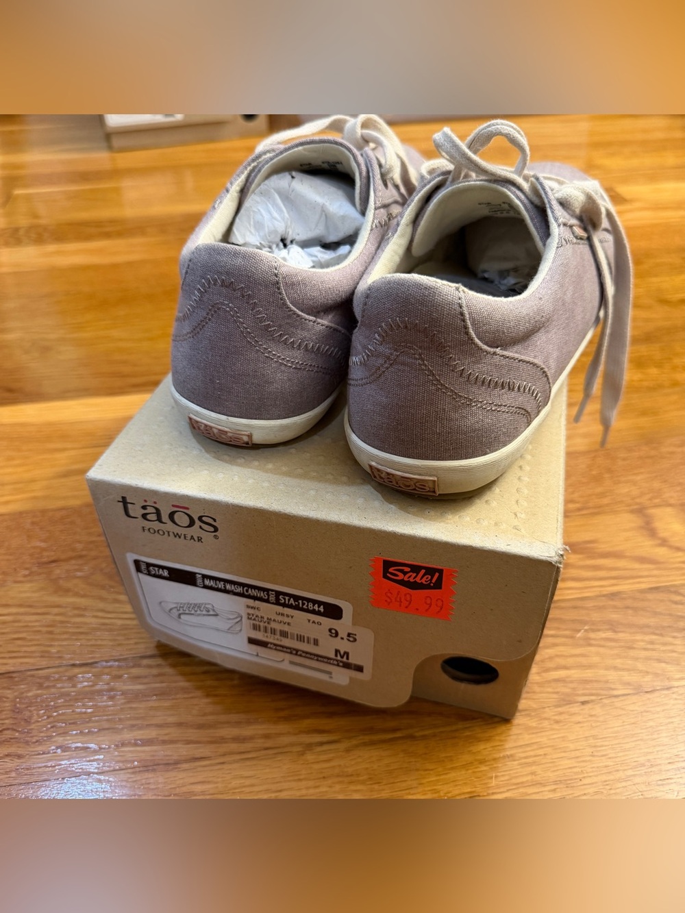 Taos Star Sneakers in Star Mauve/Lilac Canvas Shoes - US Womens Size 9.5 - Picture 4 of 9